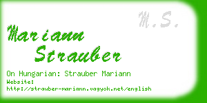 mariann strauber business card